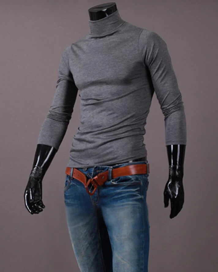 Thermal Underwear Tops Men Winter Clothes Thermal Shirt Autumn Men's Winter Tights High Neck Thin flattering Fit Long Sve T-shirt