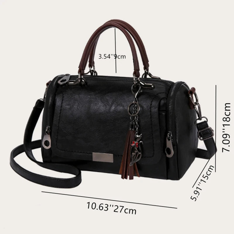 Tassel Decor Large Capacity Boston Crossbody