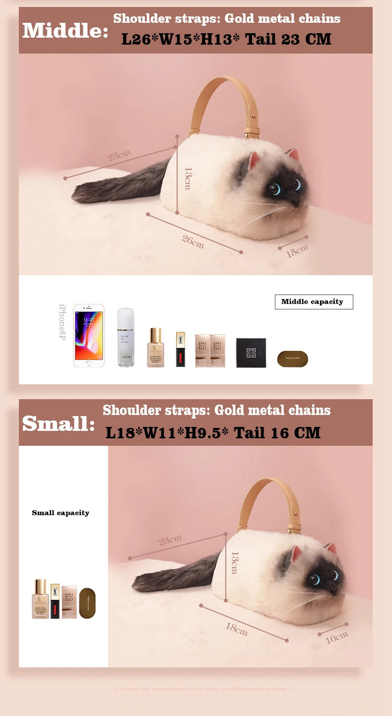 Siamese Cat Underarm Shoulder Bag