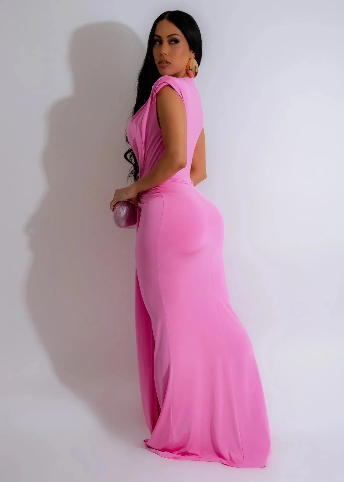 Dress Women Long Dresses Deep V Neck Sleeveless Solid flattering Fit Tight Waist elegant Elegant Splice Hip Wrap Temperament Vestidos