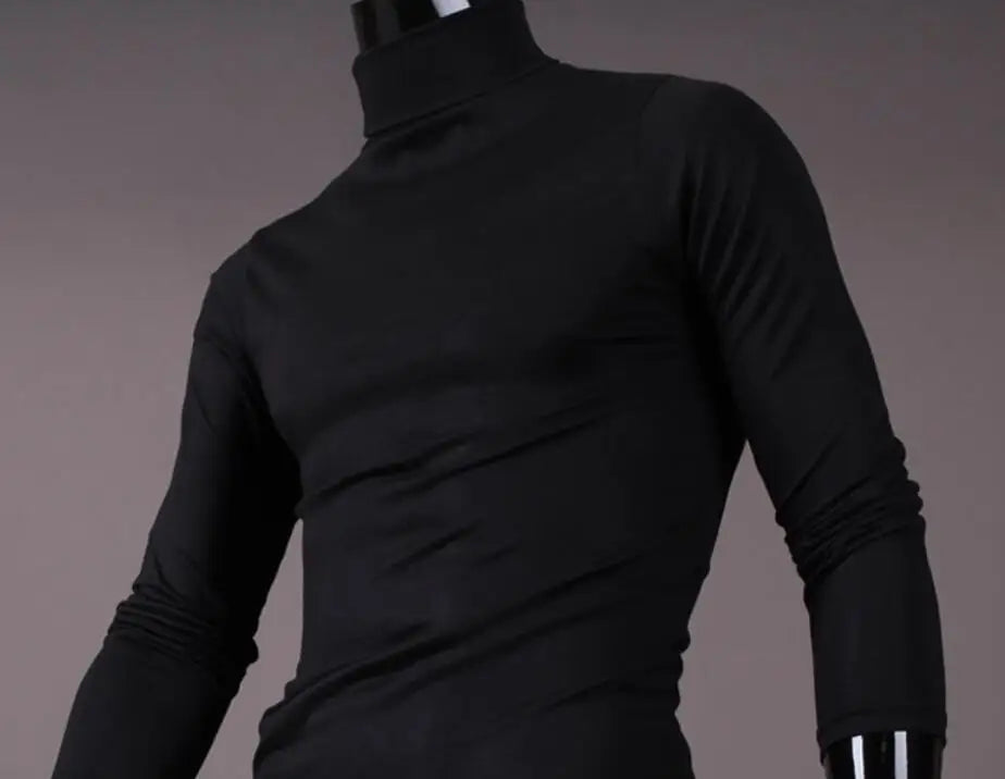 Thermal Underwear Tops Men Winter Clothes Thermal Shirt Autumn Men's Winter Tights High Neck Thin flattering Fit Long Sve T-shirt