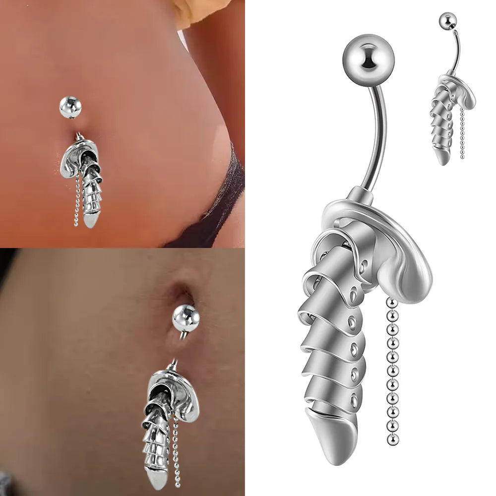 Stainless Steel Navel Curved Barbell | stomach Button Ring for Men & Women
