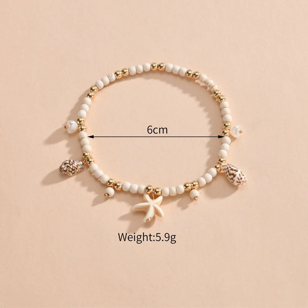 Vintage Layered Charm Anklet | Rope Chain Beach Foot Bracelet for Women