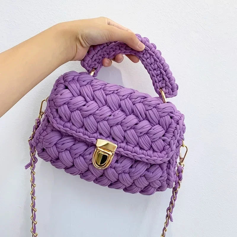 DIY Knitted Rope Woven Chain Shoulder Bag