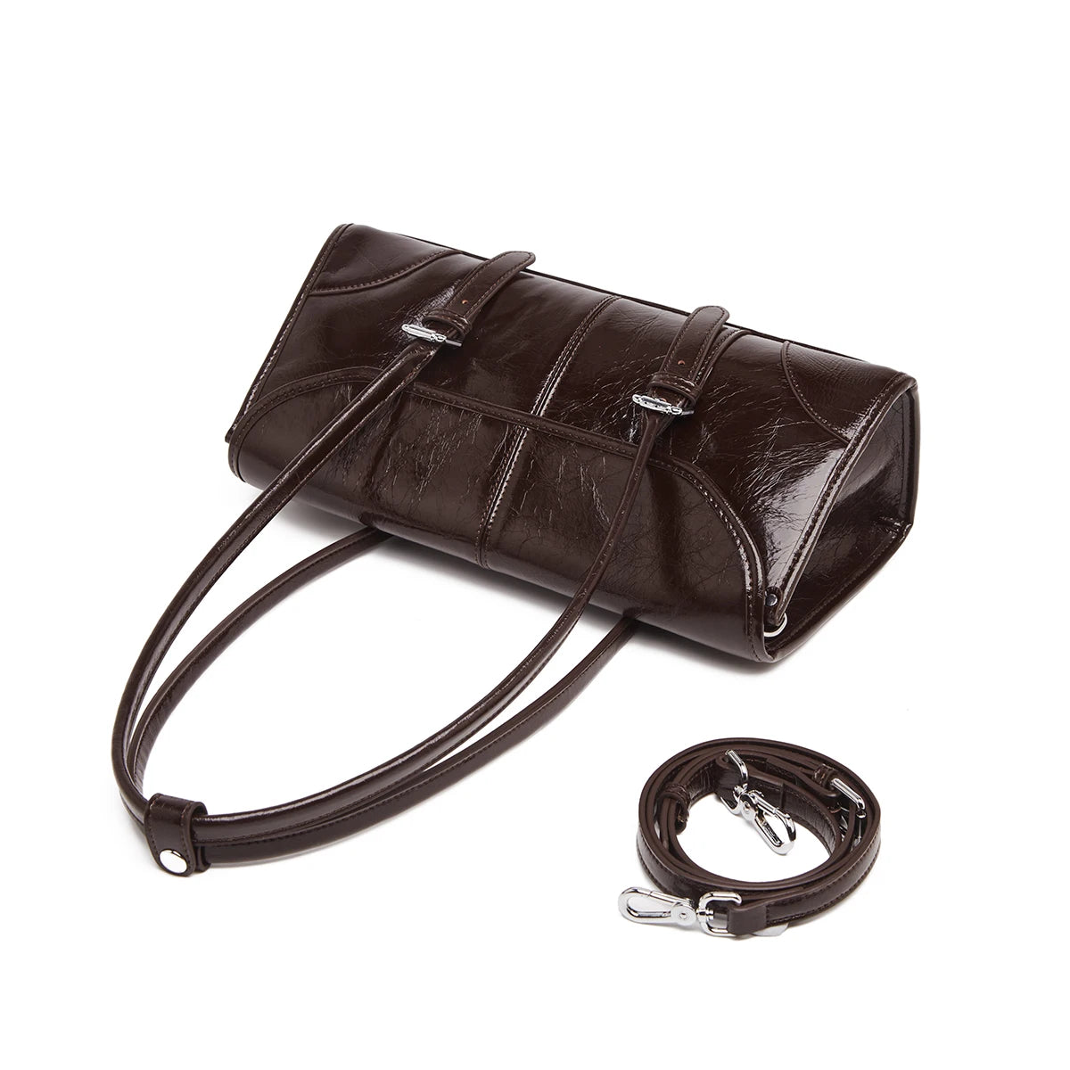 Women's Oversized Genuine Leather Retro Underarm Shoulder Bag