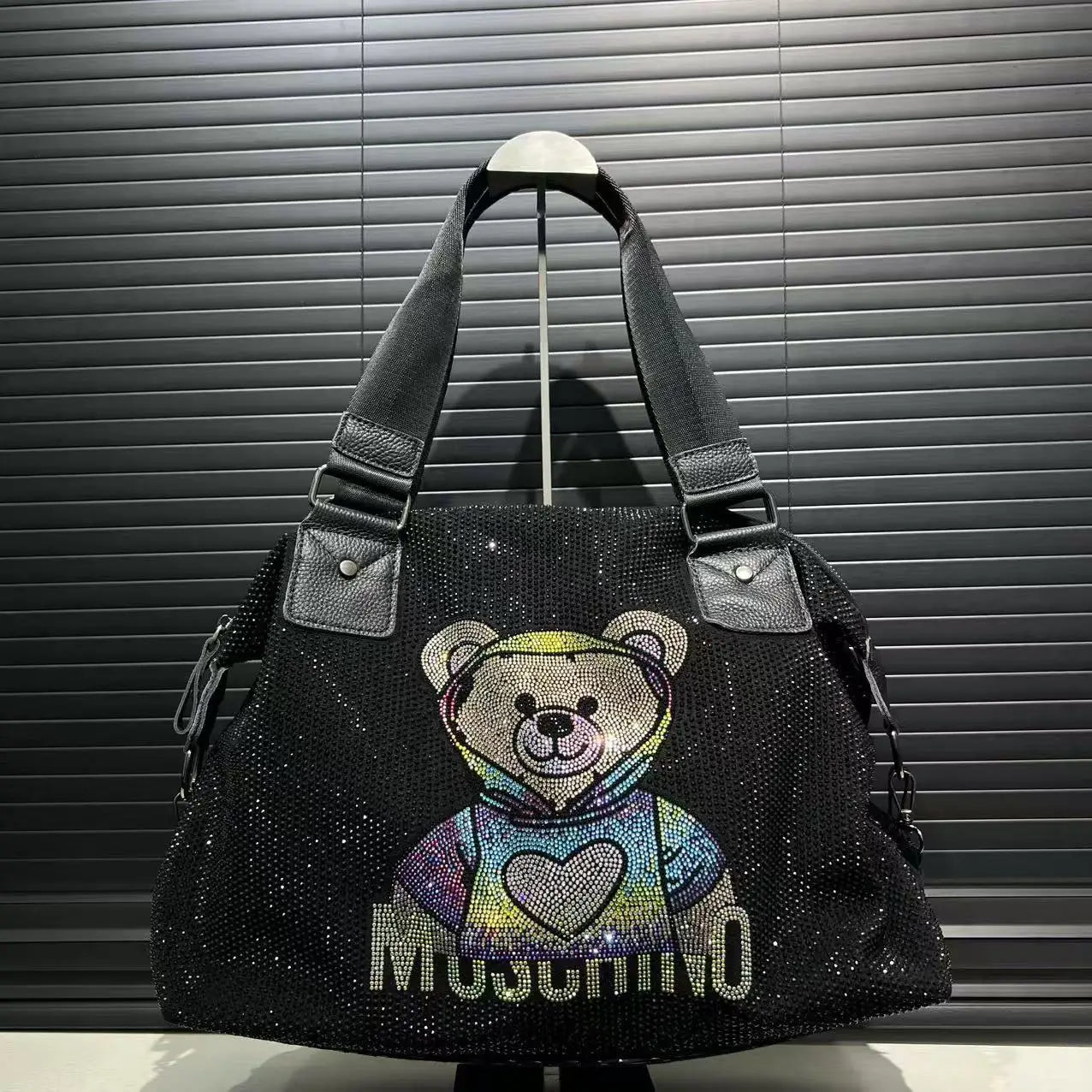 Diamond Teddy Bear Shiny Shoulder Bag