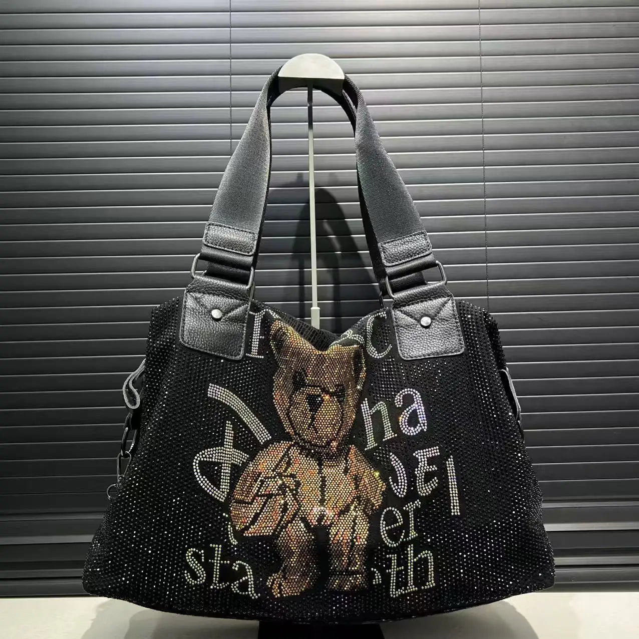 Diamond Teddy Bear Shiny Shoulder Bag