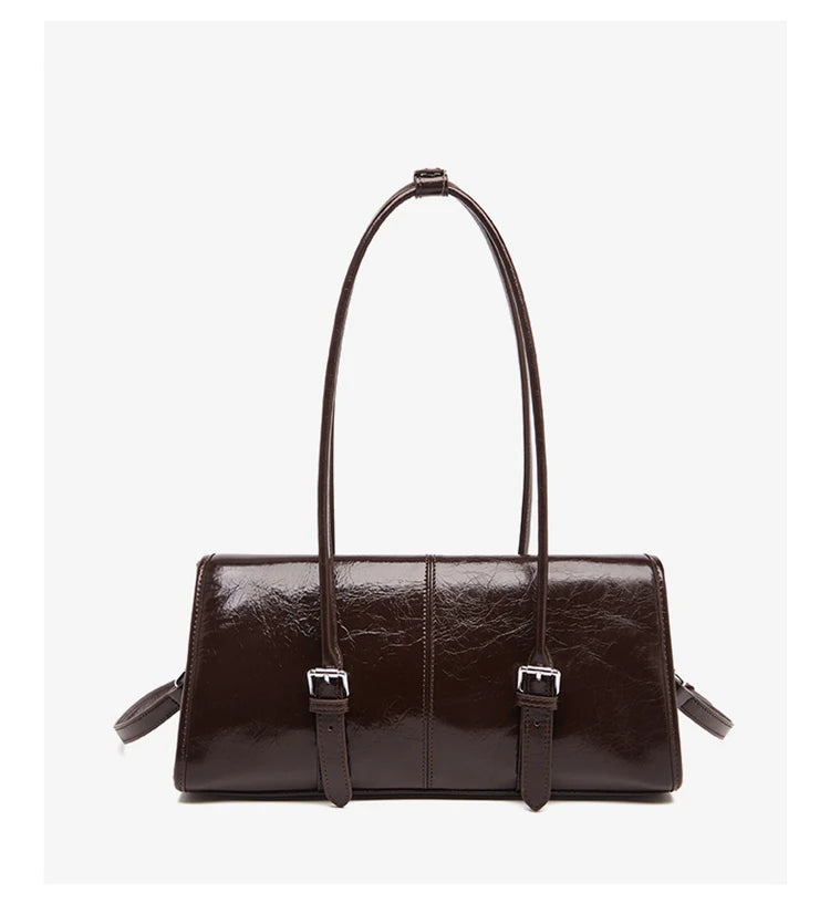 Women's Oversized Genuine Leather Retro Underarm Shoulder Bag