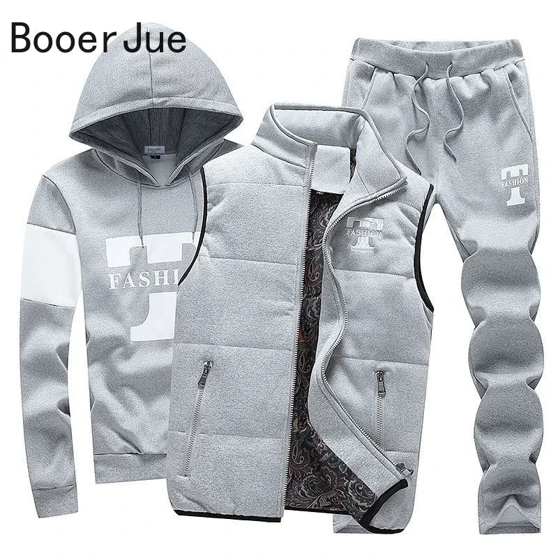 Men's 3-Piece Hoodie, Vest & Pants Set