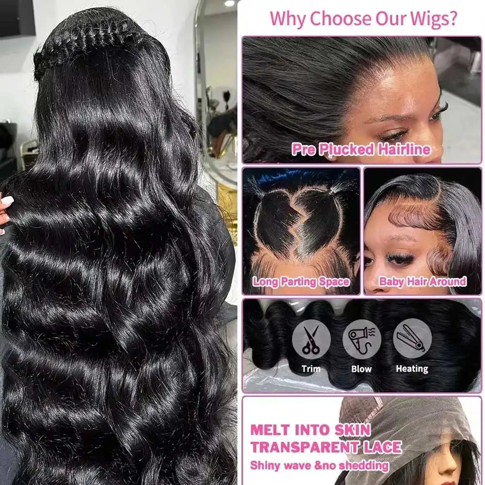 Extra Long Body Wave HD Lace Closure Wig