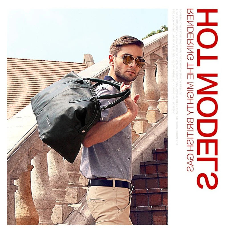 Fashion Genuine Leather Travel Duffle Bag