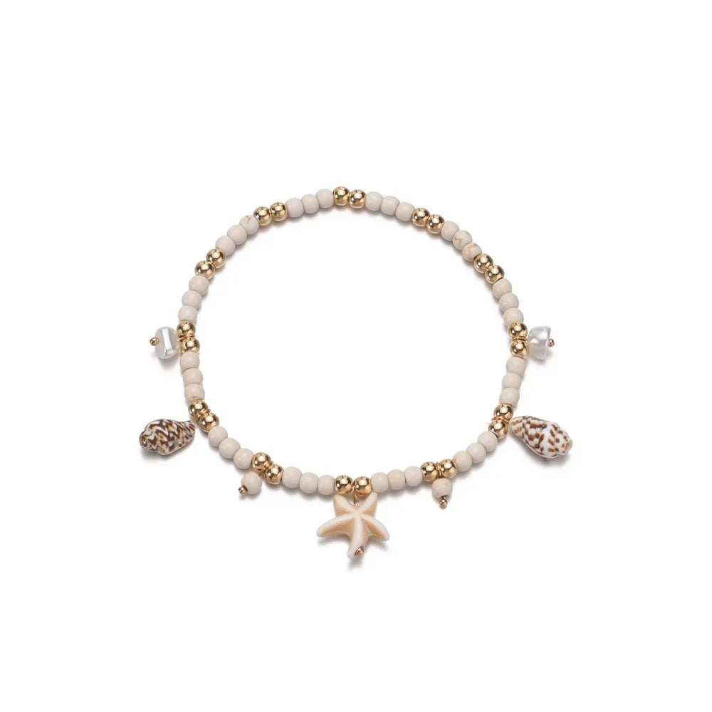 Vintage Layered Charm Anklet | Rope Chain Beach Foot Bracelet for Women