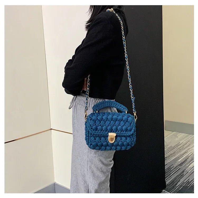 DIY Knitted Rope Woven Chain Shoulder Bag - Nitamoje