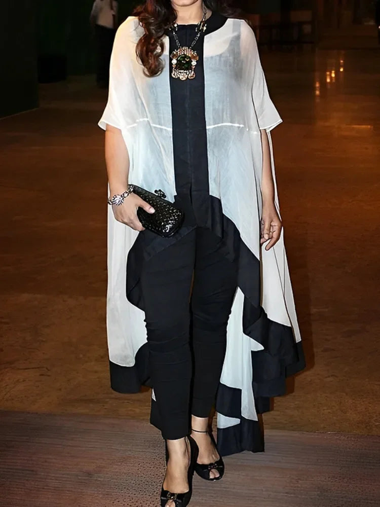 Batwing Sve See-Through Blouse