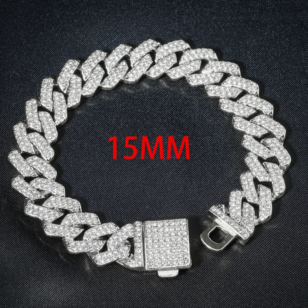 Men's 3-Piece Cuban Chain Watch & Bracelet Jewelry Set
