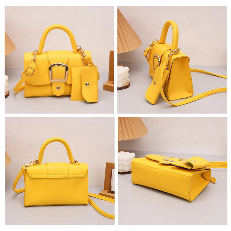 PU Leather Small Square Crossbody Bag