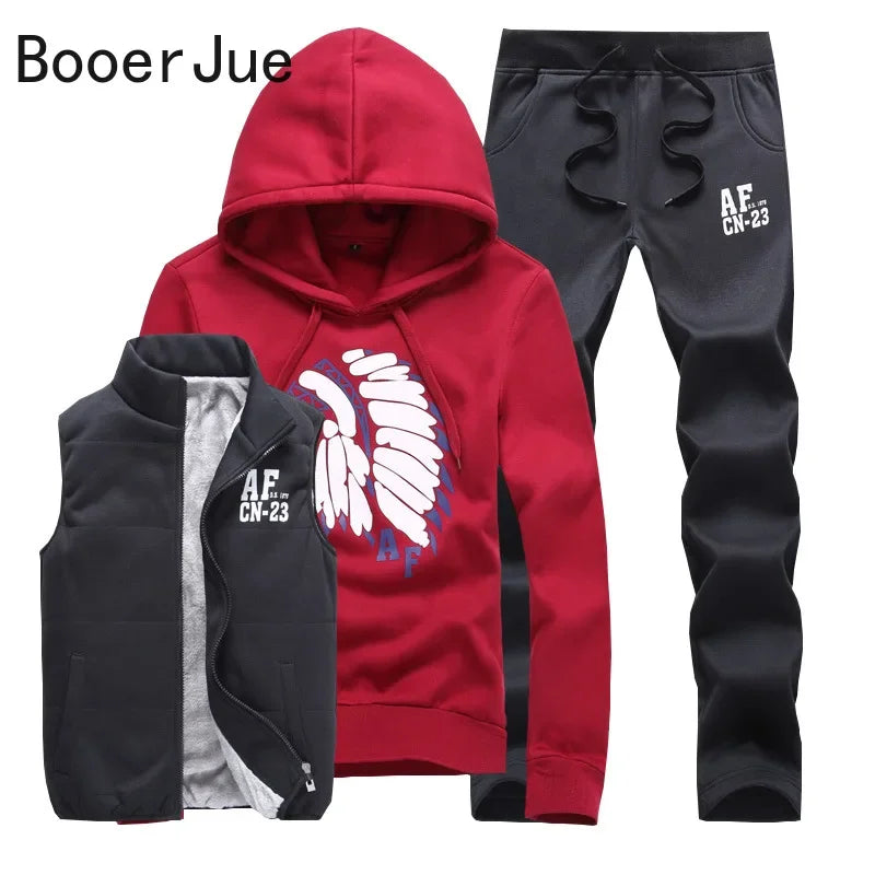 Men's 3-Piece Hoodie, Vest & Pants Set