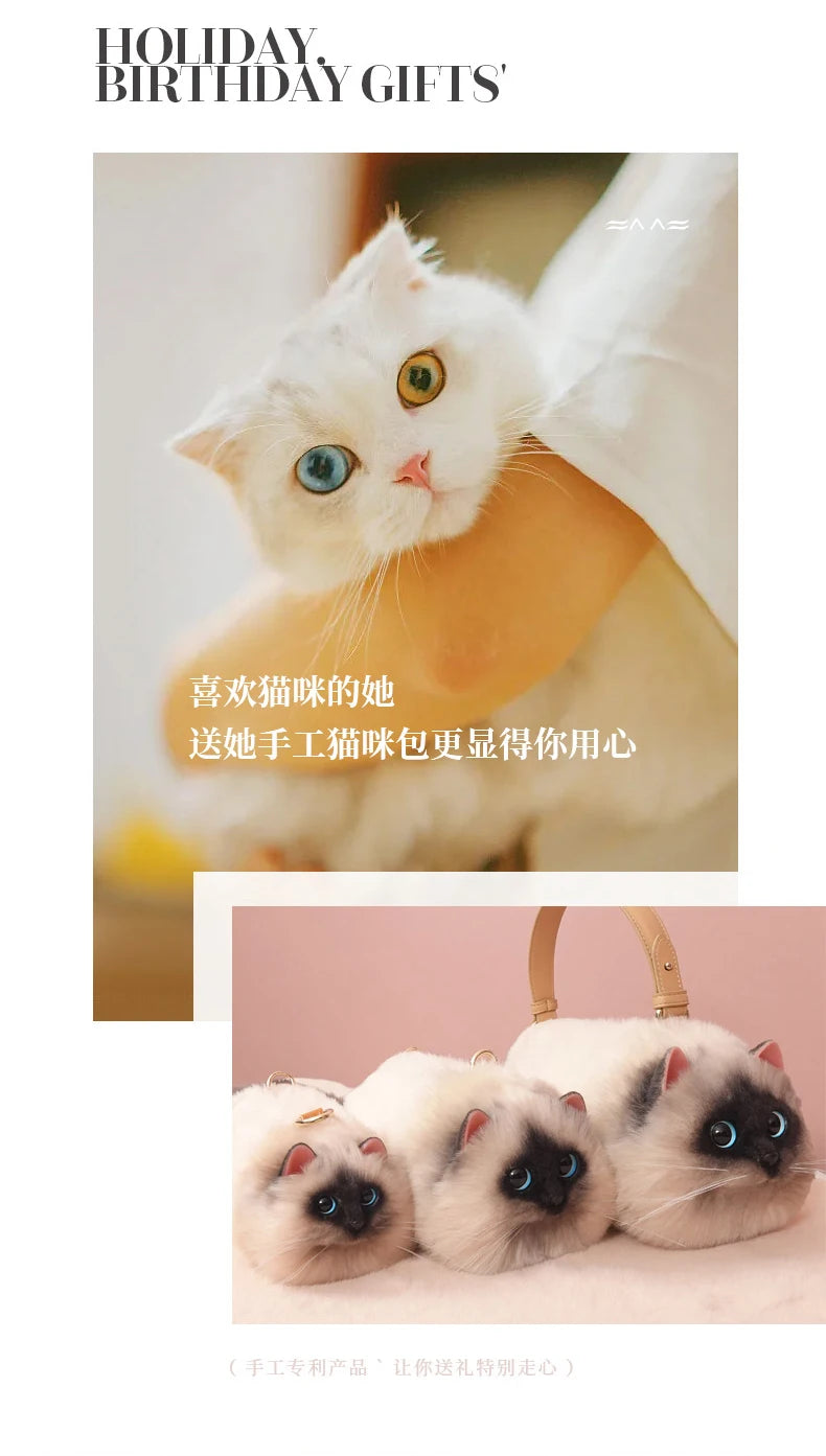Siamese Cat Underarm Shoulder Bag