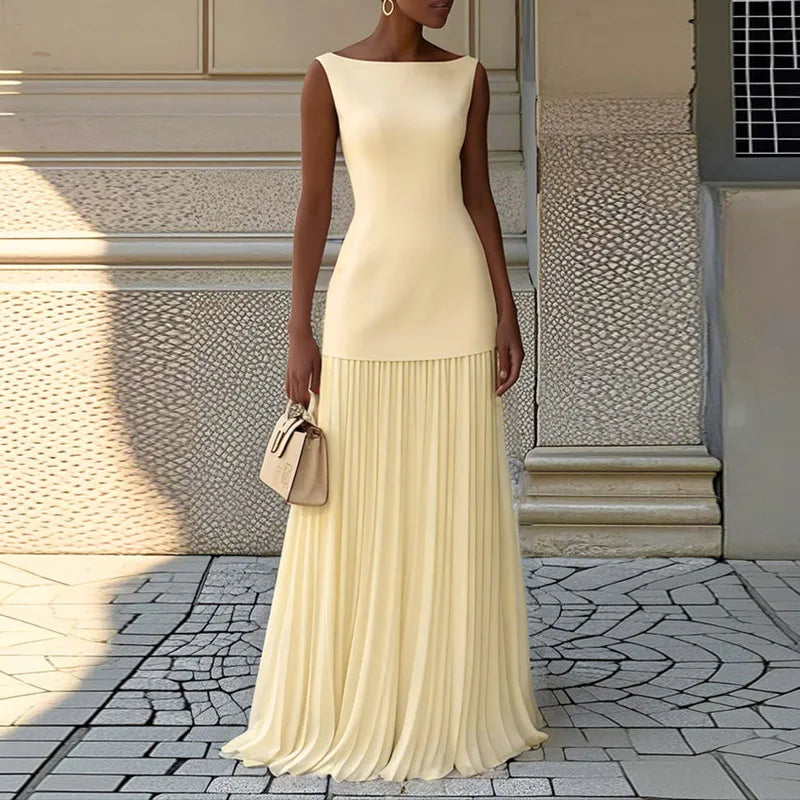 Crew Neck Top Pullover & Pleated Skirts Suit Two Piece Set