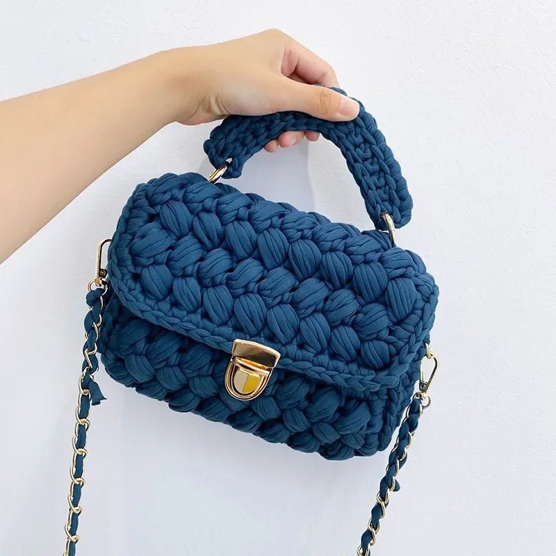 DIY Knitted Rope Woven Chain Shoulder Bag - Nitamoje