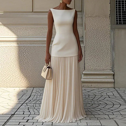 Crew Neck Top Pullover & Pleated Skirts Suit Two Piece Set - Nitamoje