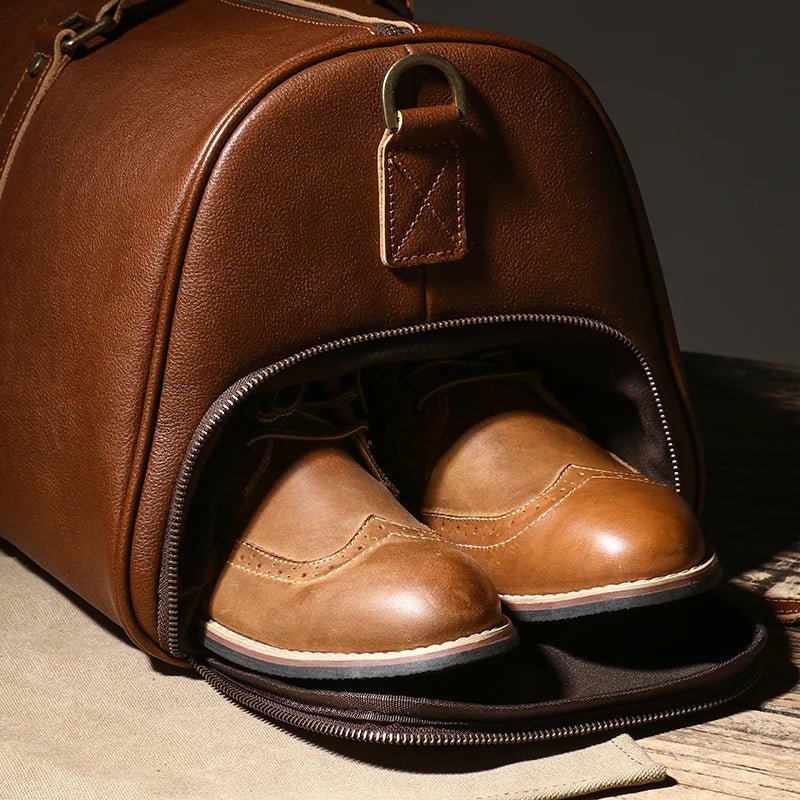 Genuine Leather Luxury Duffle Bag - Nitamoje