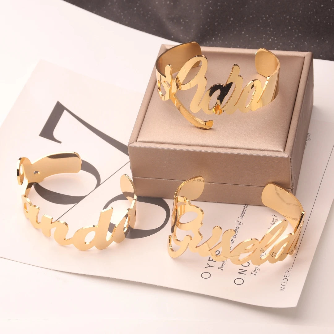 Personalized Name Bangle Bracelet
