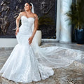Mermaid Wedding Dress | Long Sleeve Beaded Lace Phantom Neck Bridal Gown