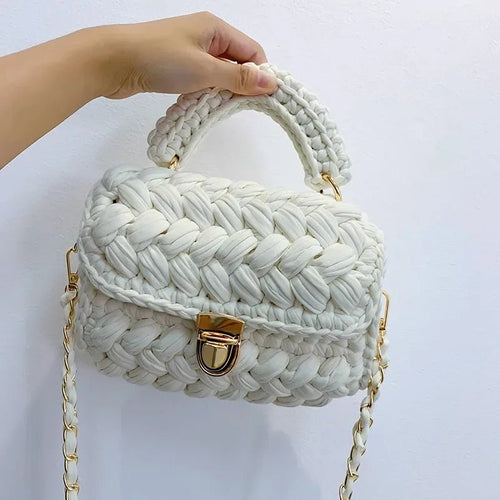 DIY Knitted Rope Woven Chain Shoulder Bag - Nitamoje