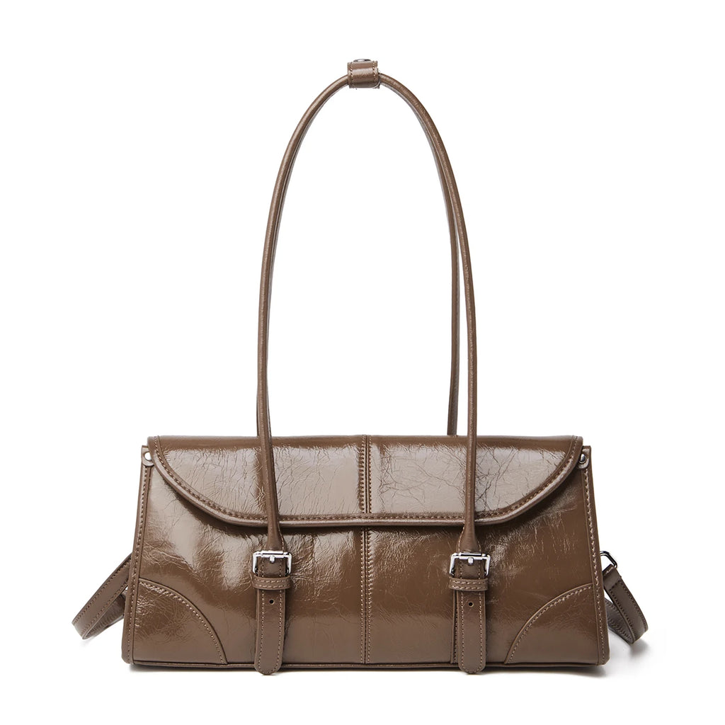 Women's Oversized Genuine Leather Retro Underarm Shoulder Bag