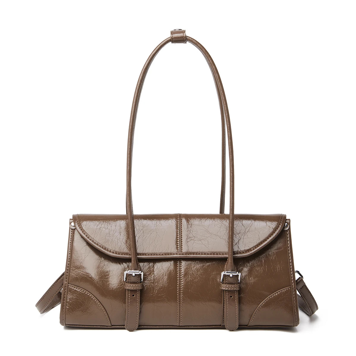 Women's Oversized Genuine Leather Retro Underarm Shoulder Bag