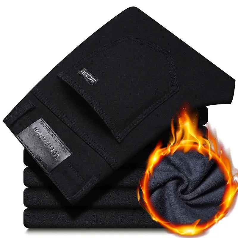 Wthin Business Men's Jeans | Casual Straight Stretch Fashion Classic Blue Black Denim Trousers