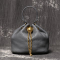 Genuine Leather Chain Bucket Bag