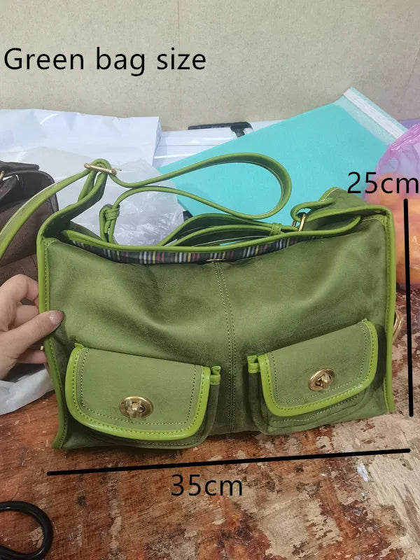 Suede Pillow Shoulder Crossbody Bag