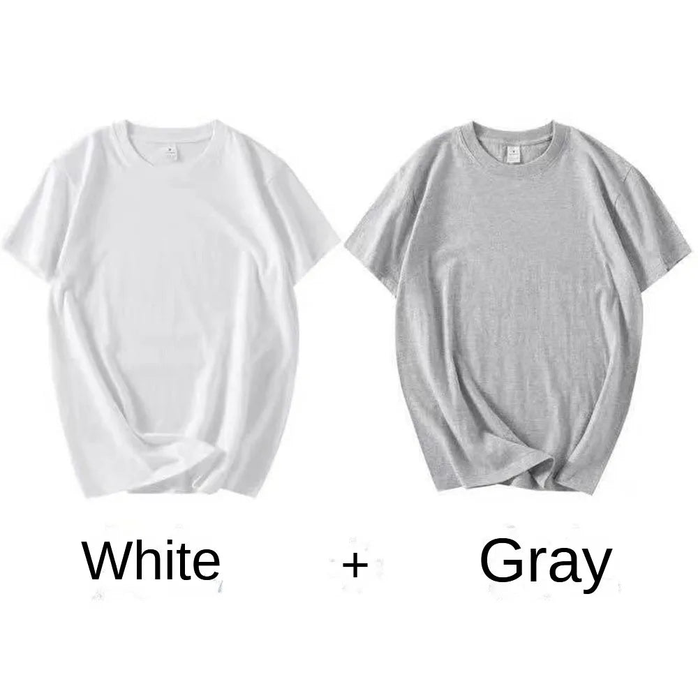 2-Pack Cotton Couple T-Shirts | Unisex Short Sve Tees