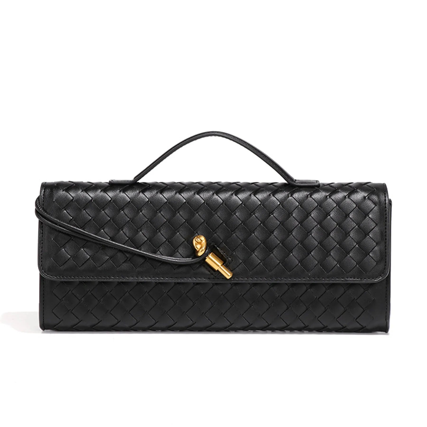 Handwoven Accordion Monk Strap Clutch Bag