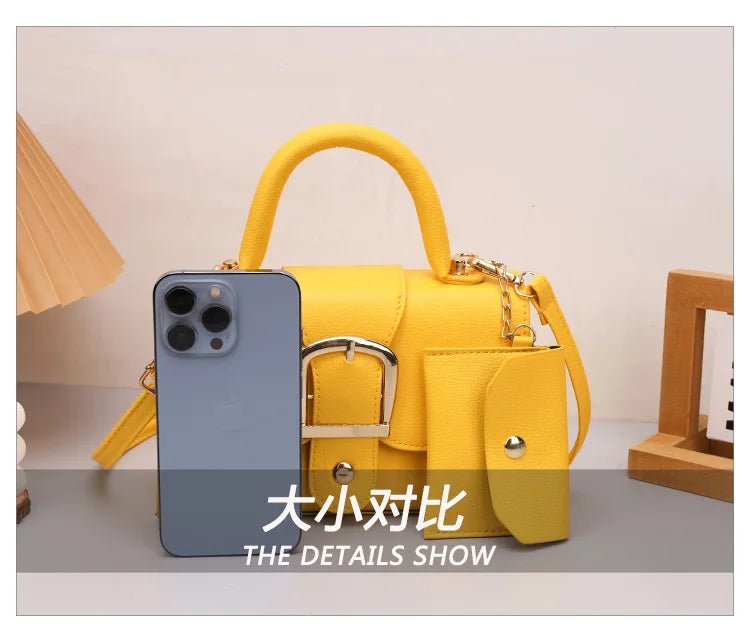 PU Leather Small Square Crossbody Bag - Nitamoje