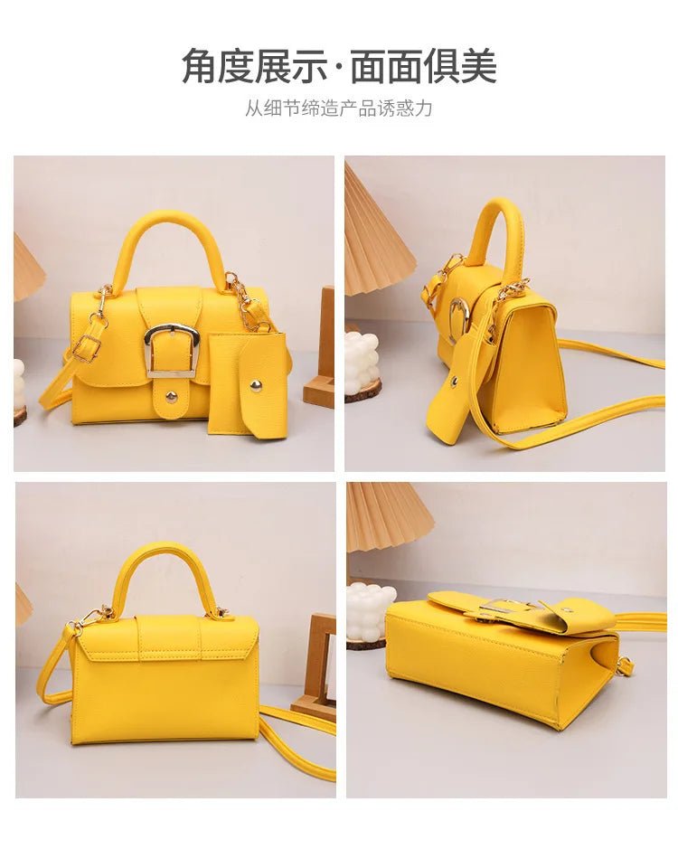 PU Leather Small Square Crossbody Bag - Nitamoje