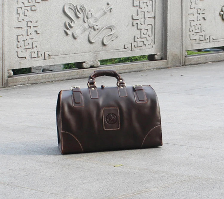 Vintage Crazy Horse Leather Duffle Bag