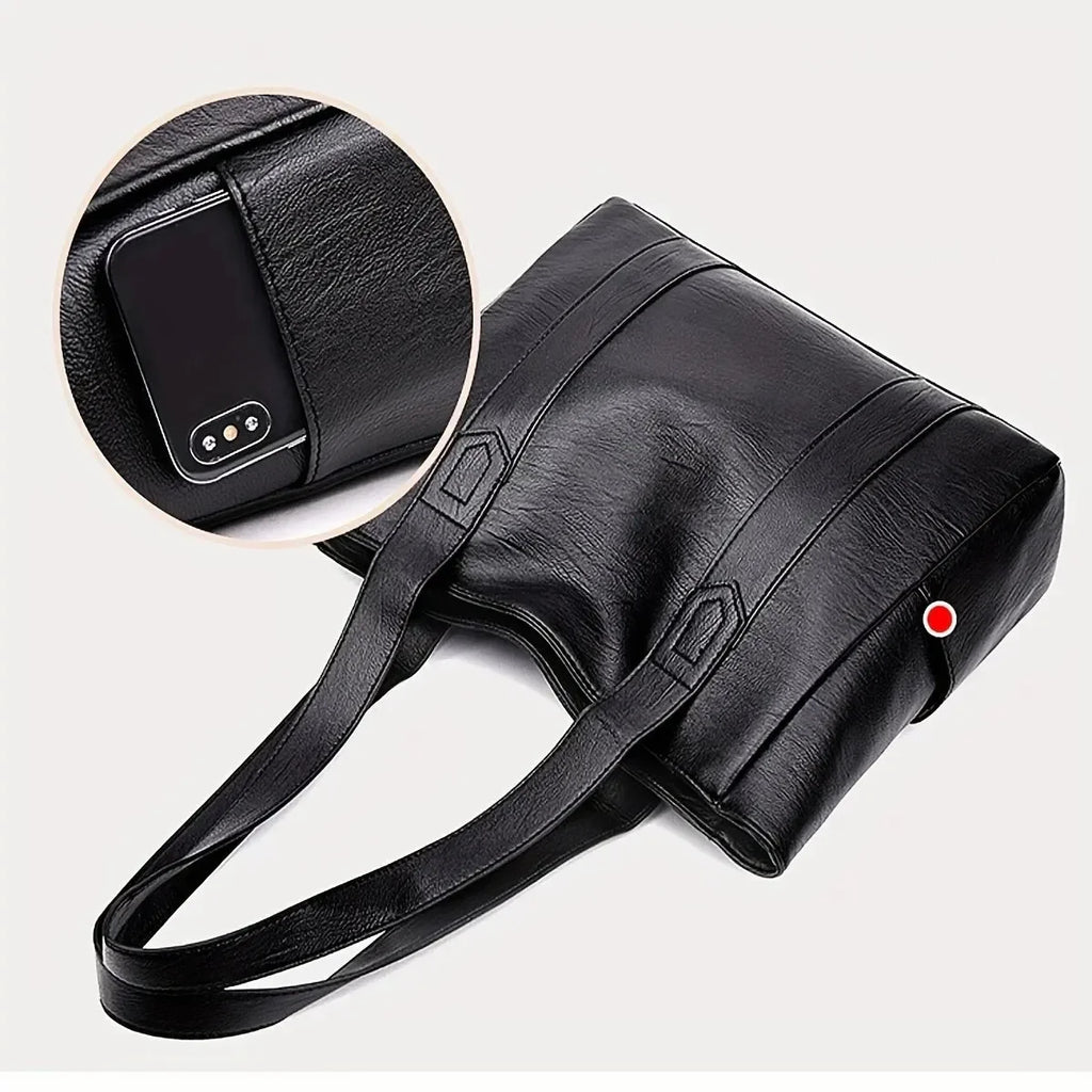 Vintage Ladies Bag Large Capacity Handbag , Vintage Plain Shoulder Bag , Ladies Commuter Casual Handbag - Nitamoje