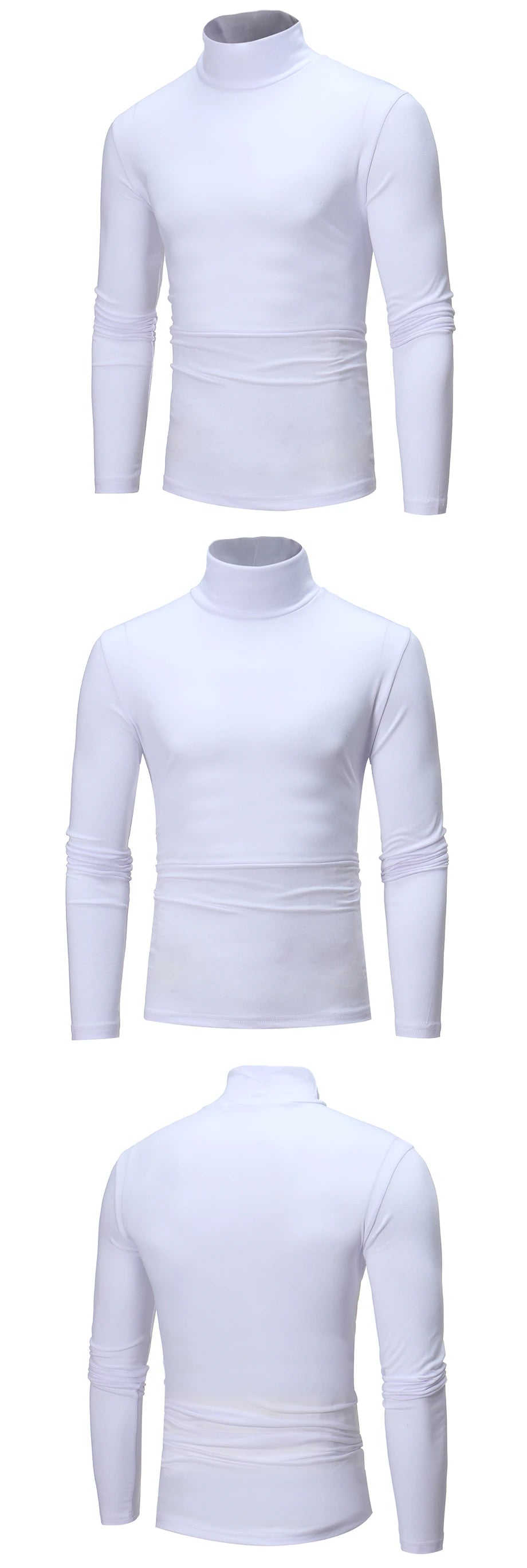 Thermal Underwear Tops Men Winter Clothes Thermal Shirt Autumn Men's Winter Tights High Neck Thin flattering Fit Long Sve T-shirt