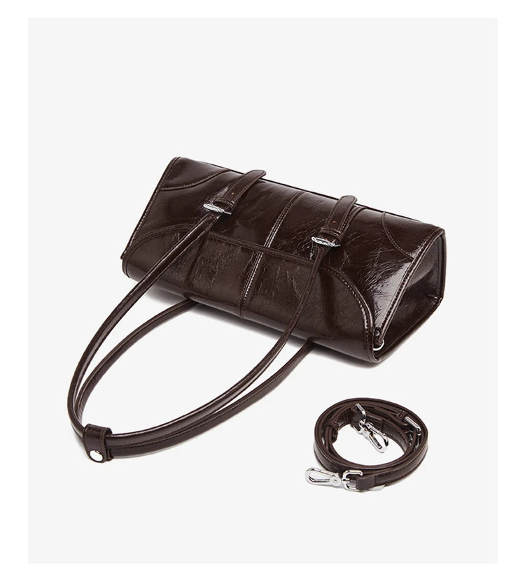 Women's Oversized Genuine Leather Retro Underarm Shoulder Bag