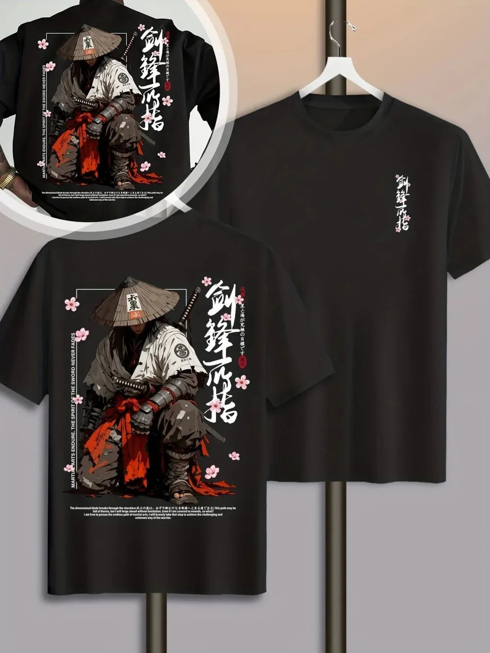 Men's Dark Warrior Letter Print Breathable T-Shirt