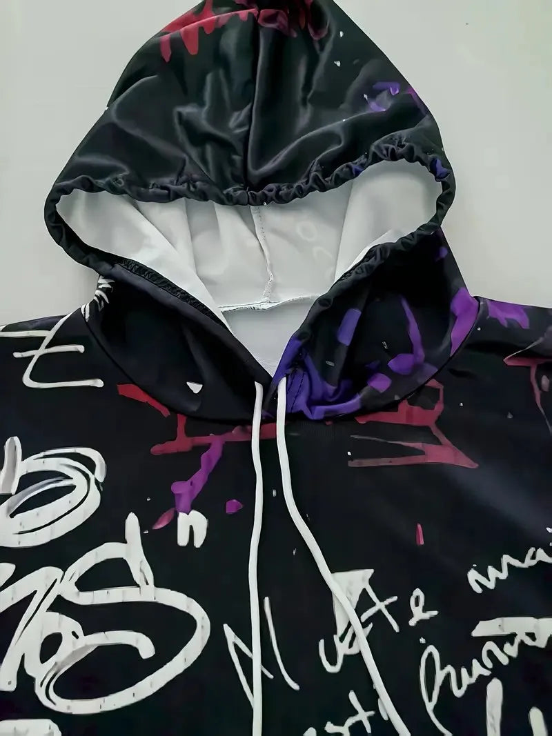 Men's 3D Graphic Print Hoodie & Pants Set