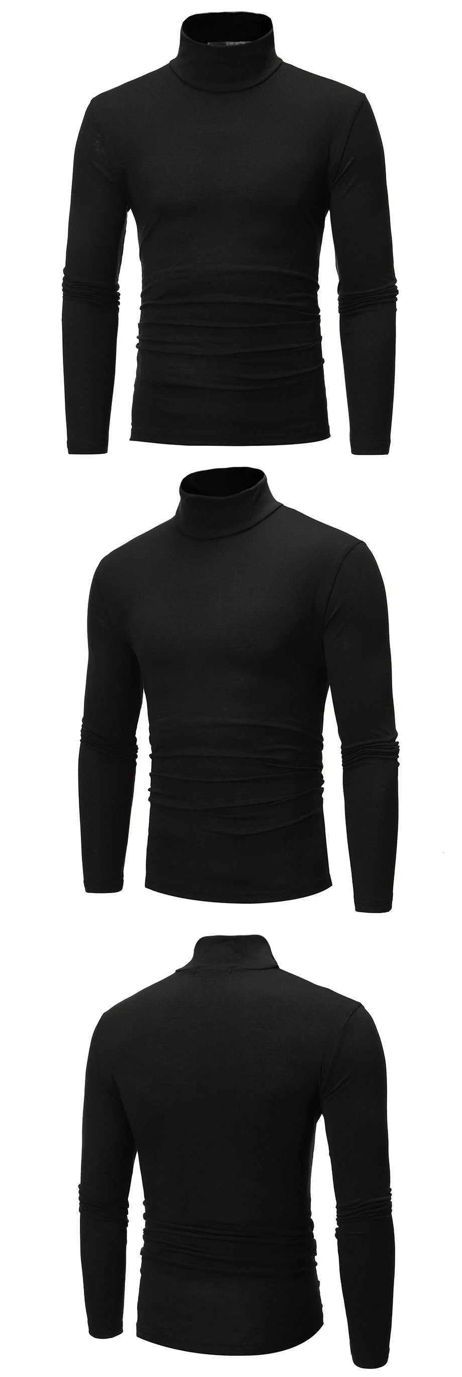 Thermal Underwear Tops Men Winter Clothes Thermal Shirt Autumn Men's Winter Tights High Neck Thin flattering Fit Long Sve T-shirt