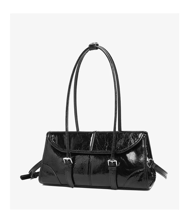 Women's Oversized Genuine Leather Retro Underarm Shoulder Bag