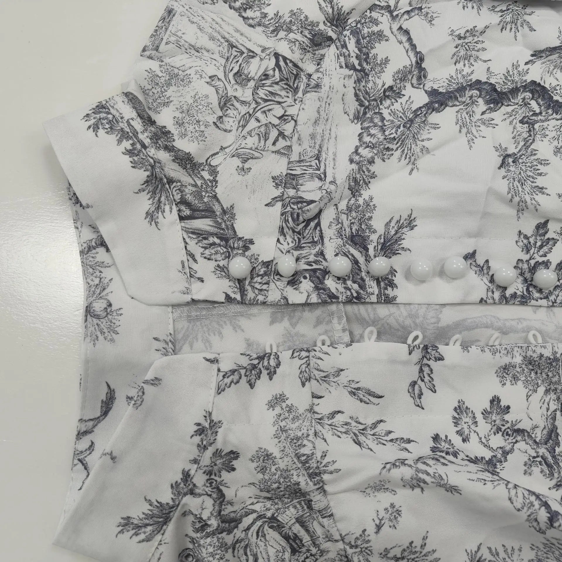 Vintage Printed Lace-Up Shirt Dress For Women Spring Summer Fashion Ruffled Pleated Long Sleeve High Street Women's Mini Dresses