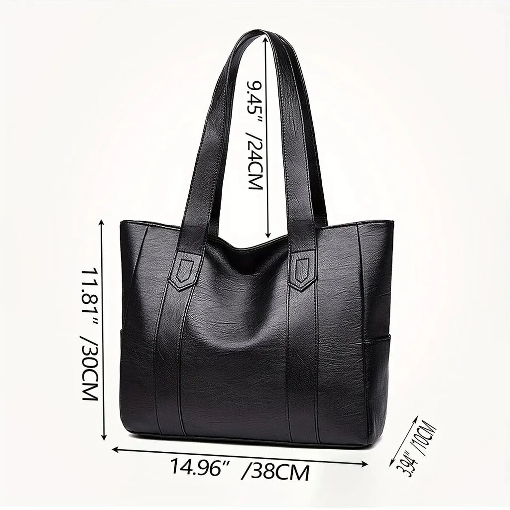 Vintage Ladies Bag Large Capacity Handbag , Vintage Plain Shoulder Bag , Ladies Commuter Casual Handbag - Nitamoje