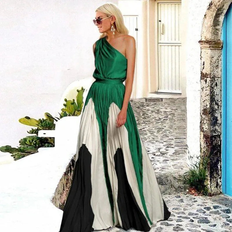 Elegant Long Sleeve Evening Gown | Gold Detail Side Slit flattering Fit Formal Dress