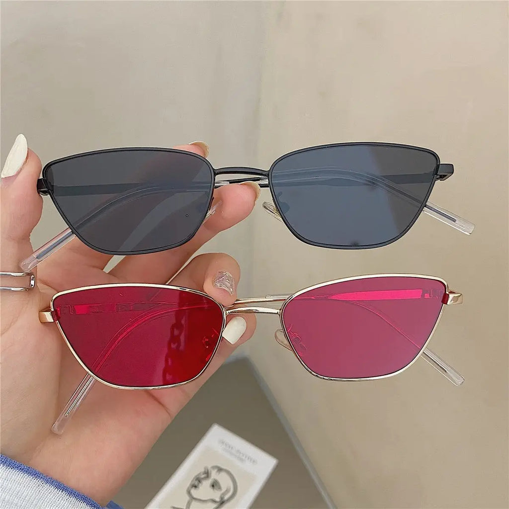 Fashion Cat Eye Sunglasses for Women Classic Anti-Reflective Vintage Square Metal Frame Sun Glasses Driving Eyewear UV400 Очки